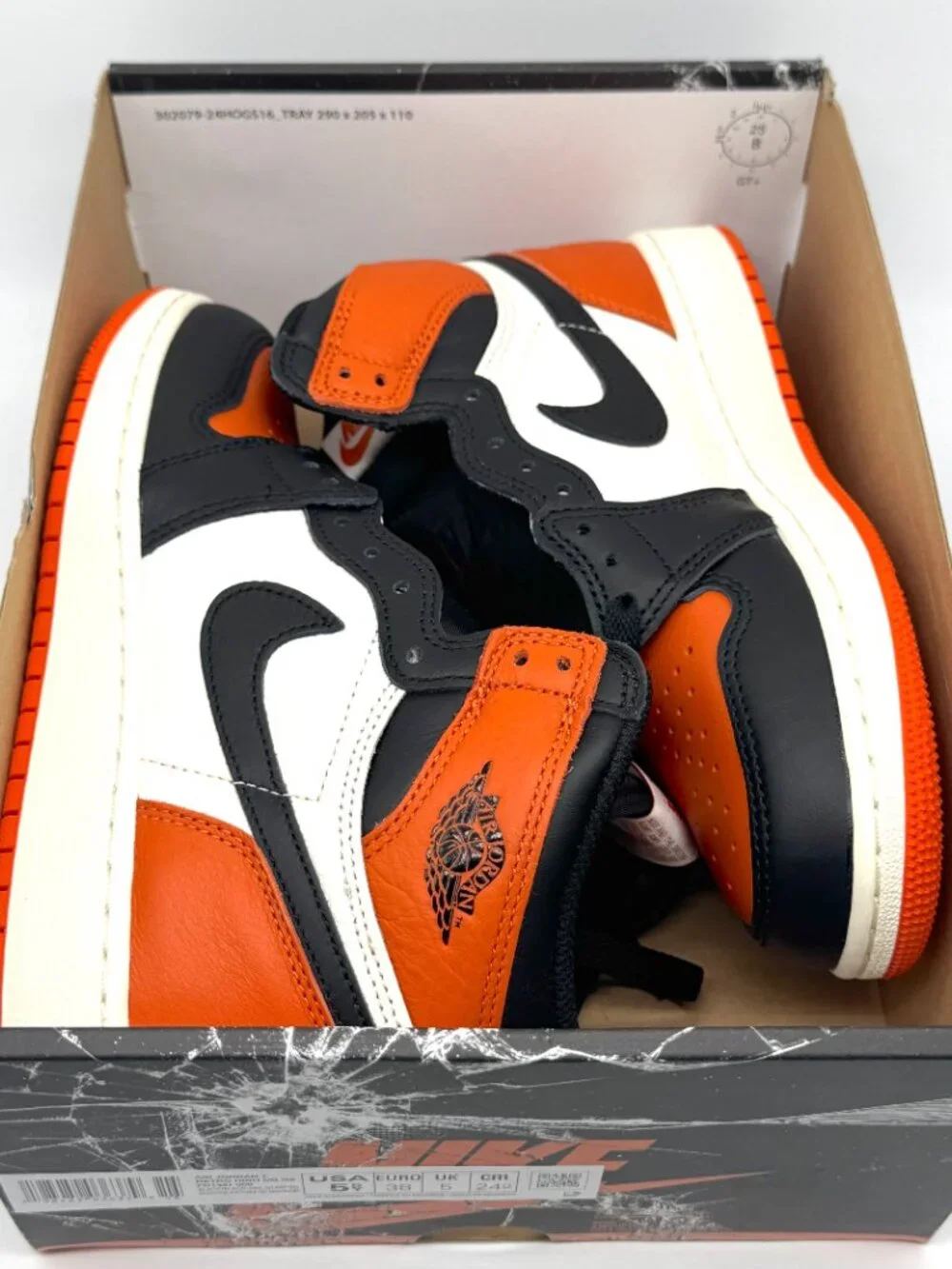 Air Jordan 1 High OG Shattered Backboard Sz 5.5Y / 7 W New FD1437-008 Orange